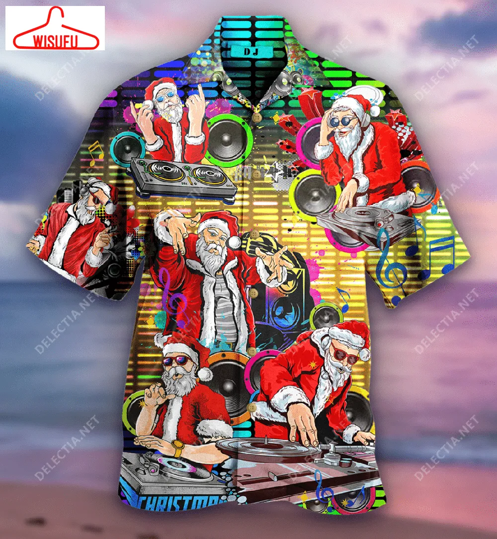 Beach Shirt Get Here Live Dj Music Christmas Night Party Hawaiian Shirt, New Hawaiian Holiday Outfits, New Fashion Gifts