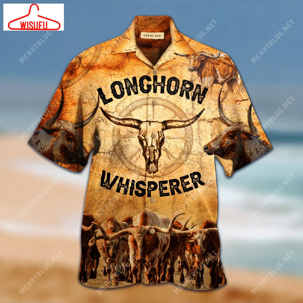 Beach Shirt Get Here Longhorn Whisperer Unisex Hawaiian Shirt, New Hawaiian Holiday Outfits, New Fashion Gifts