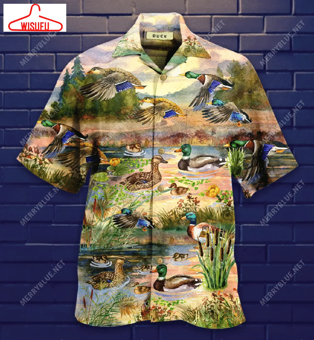 Beach Shirt Get Now Duck In Beautiful Countryside Hawaiian Shirt, New Hawaiian Holiday Outfits, New Fashion Gifts