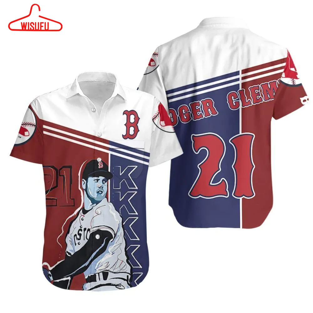 Beach Shirt Roger Clemens Boston Red Sox 21 Hawaiian Shirt, New Hawaiian Holiday Outfits, New Fashion Gifts