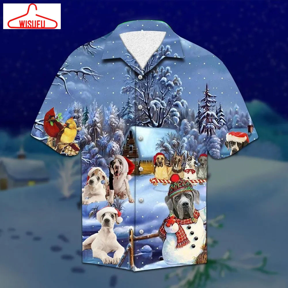 Beach Shirt Shop Great Dane Christmas Hawaiian Shirt, New Hawaiian Holiday Outfits, New Fashion Gifts