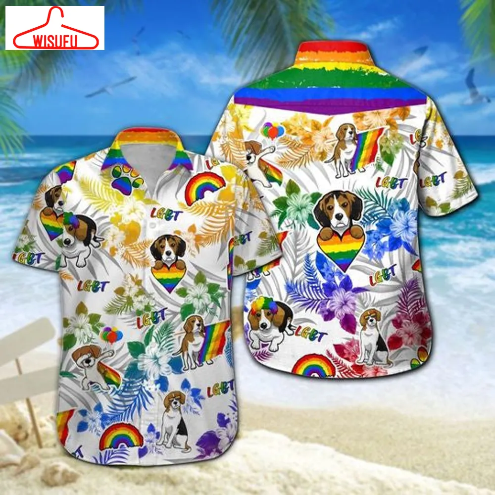 Beagle Lgbt Hawaiian Shirt Summer Button Up For Men, Women, Couple, New Hawaiian Holiday Outfits, New Fashion Gifts