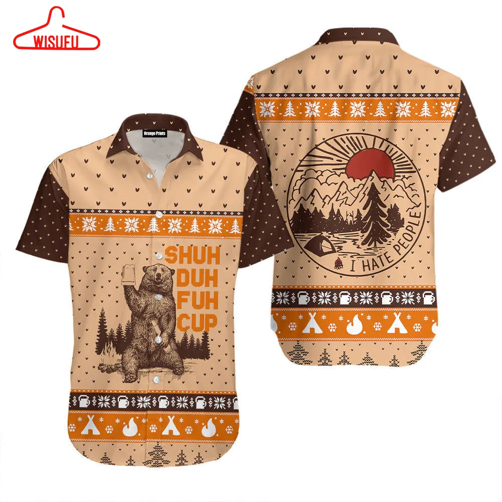 Bear Camping Shuh Duh Fuh Cup Hawaiian Shirt