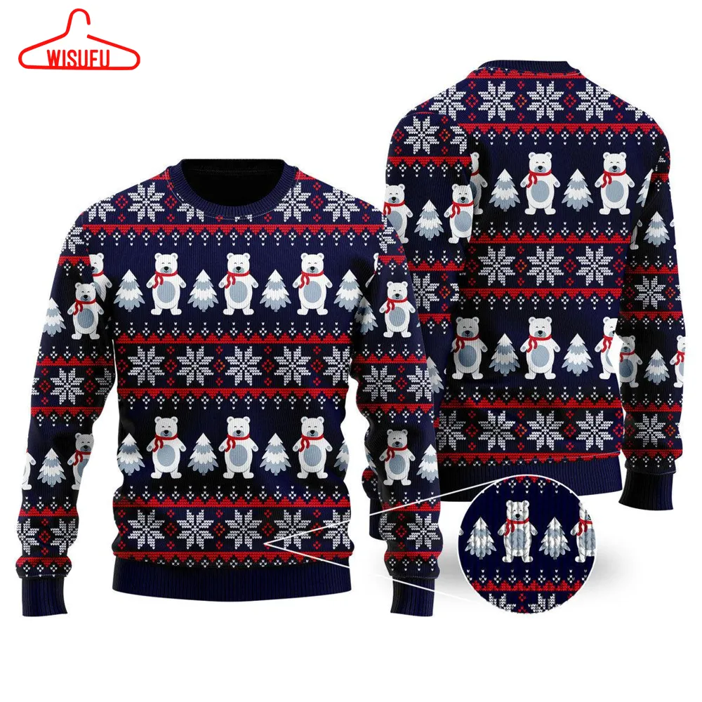 Bear Christmas In Somewhere Ugly Christmas Sweater - For Men & Women - New Winter Fashion Shirt Gift For Family