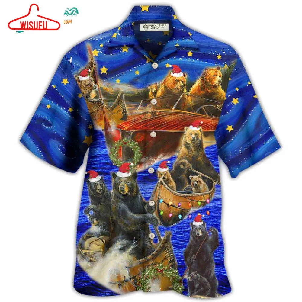 Bear Floats Boats Merry Christmas Hawaiian Shirt- Wisufu Aloha