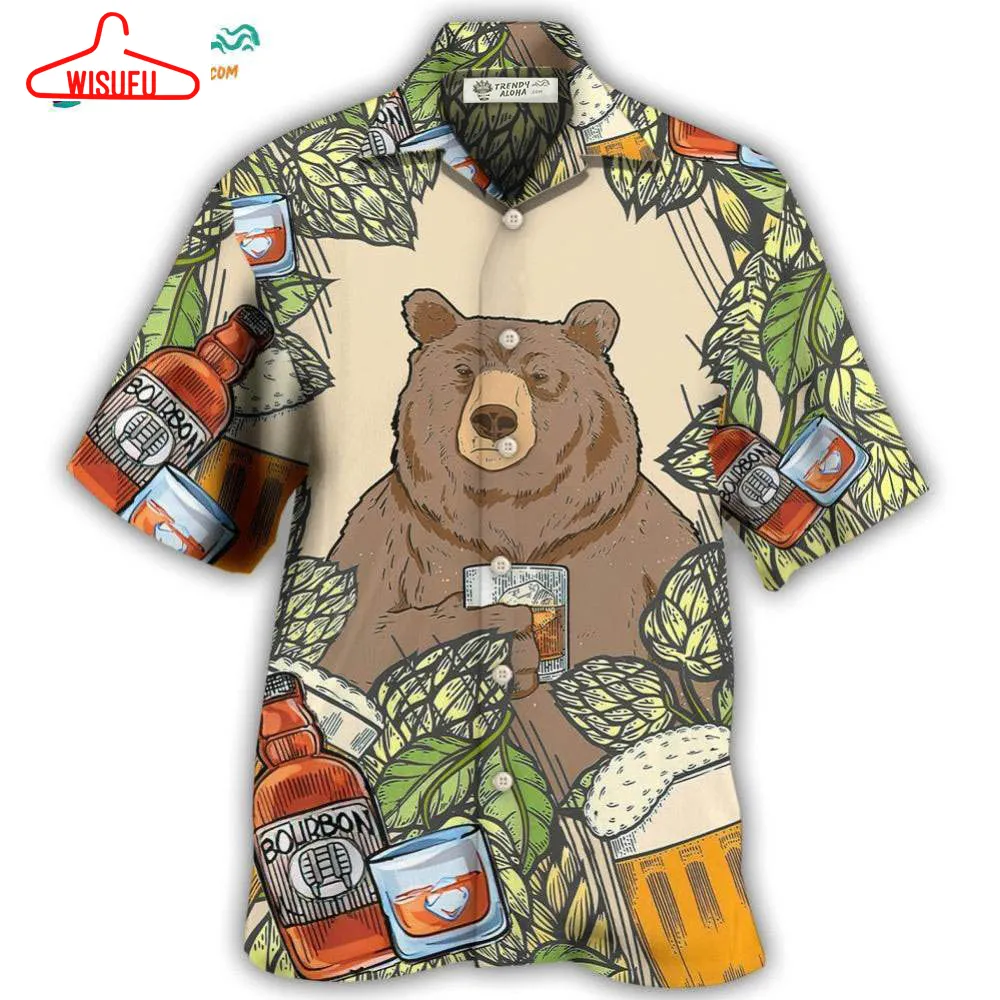 Bear I Drink Bourbon Hawaiian Shirt- Wisufu Aloha