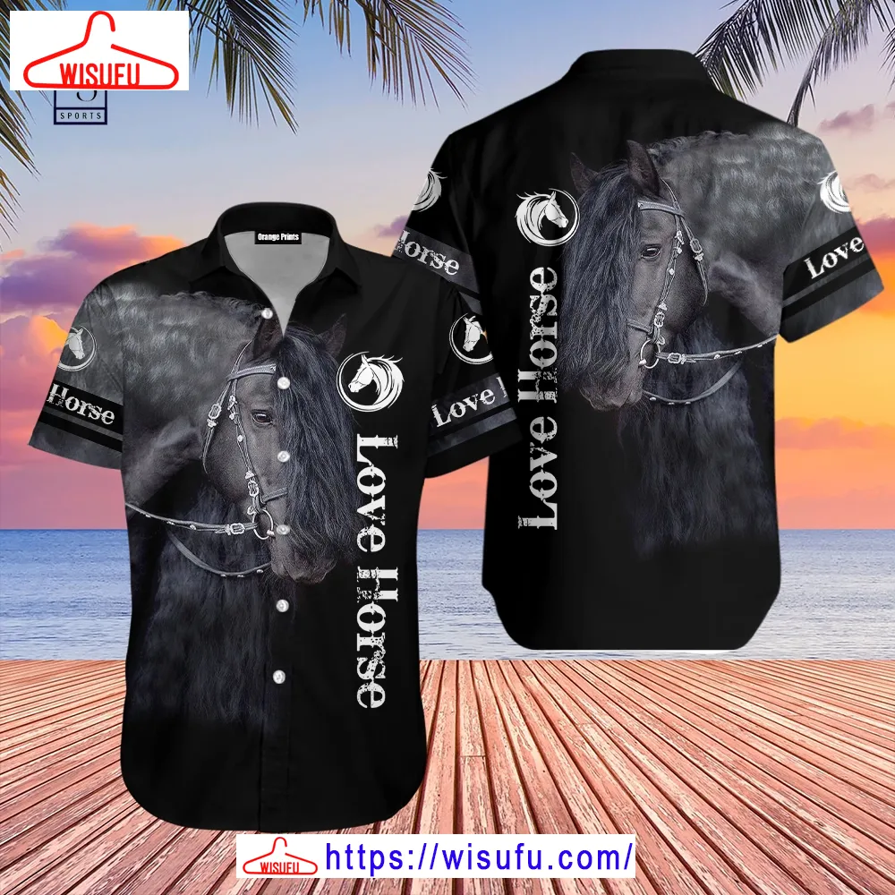 Beautiful Black Horse Hawaiian Shirt, New Fashion Gifts