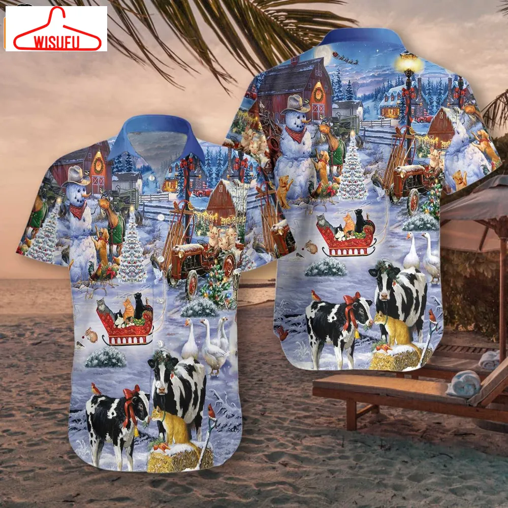 Beautiful Farm On Christmas Noel Hawaiian Shirt, New Fashion Gifts