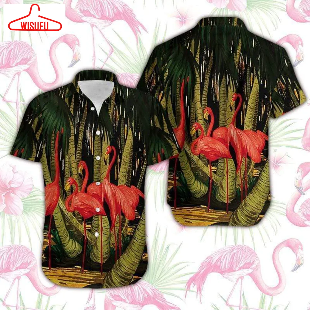 Beautiful Flamingo Coconut Hawaiian Shirt