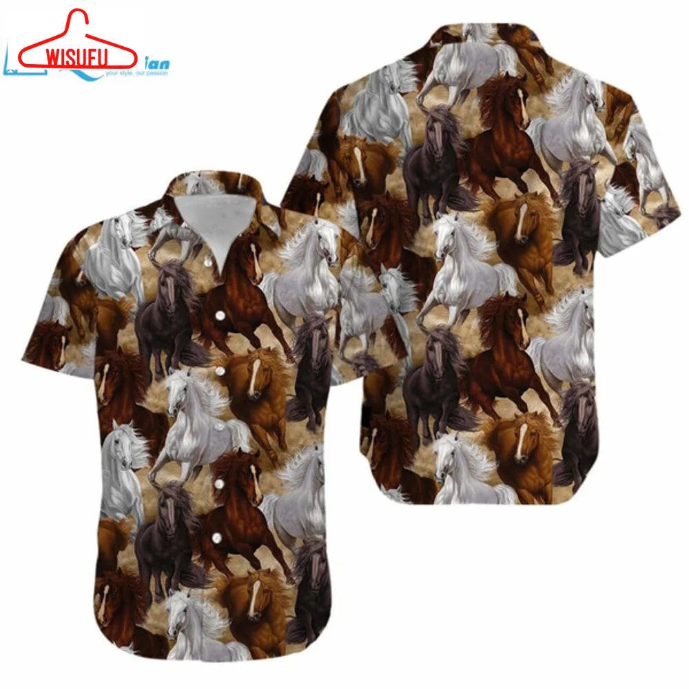 Beautiful Horse Art Hawaiian Aloha Shirts, Best Gift Ideas, New Fashion Gifts