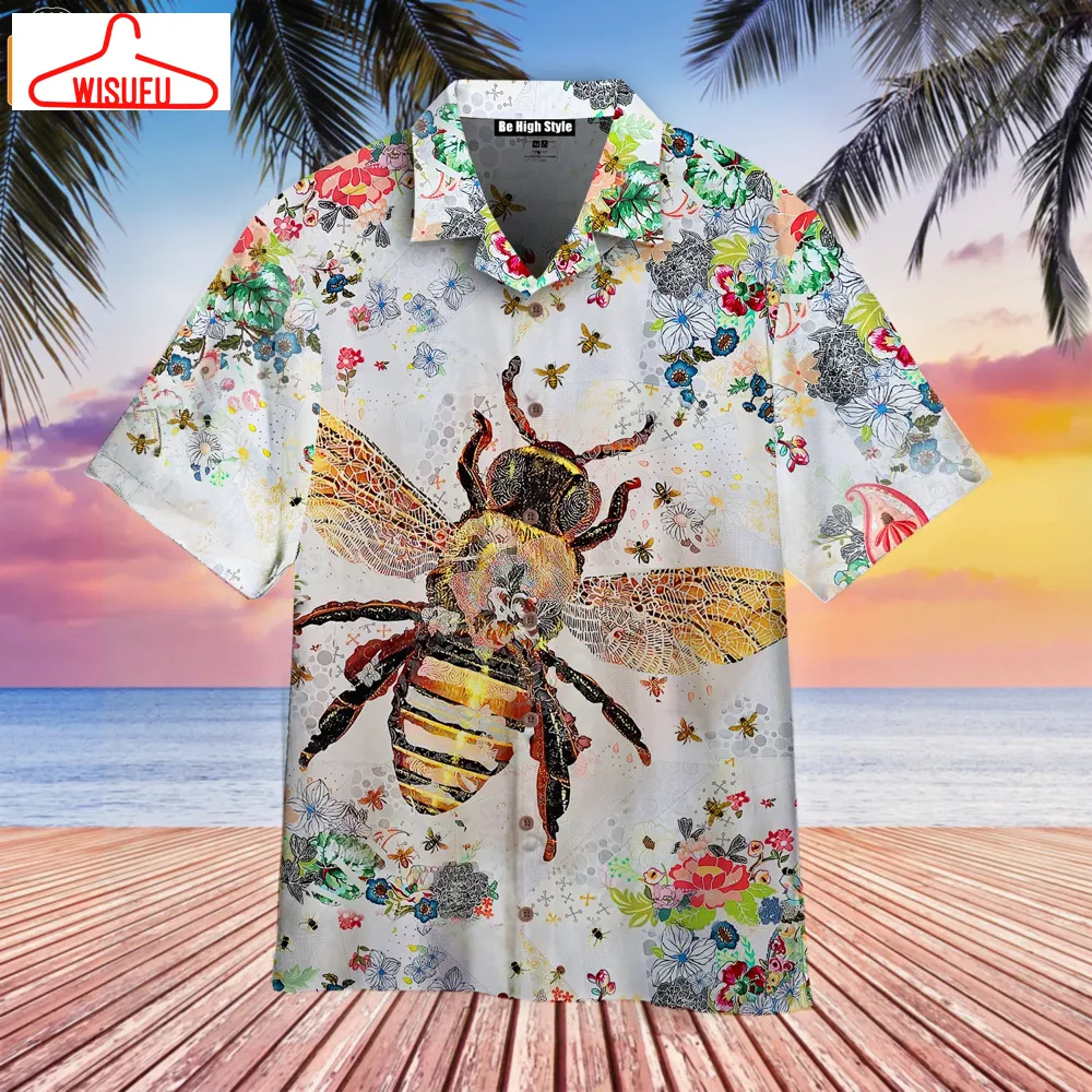 Bee Colorful Hawaiian 3d Shirt, New Fashion Gifts