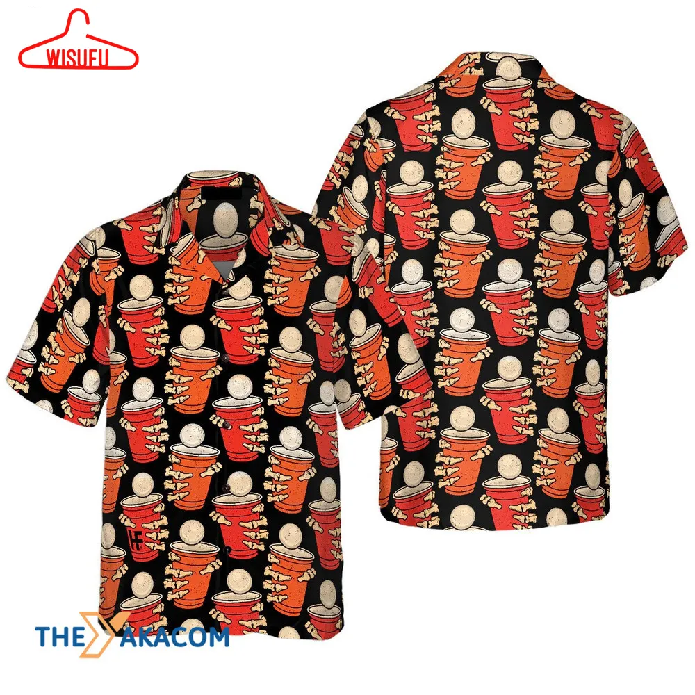 Beer Pong Halloween Party Hawaiian Shirt, New Fashion Gifts