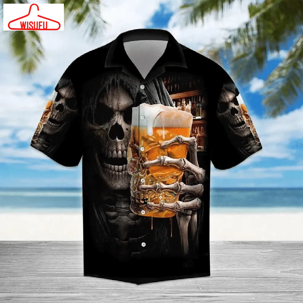 Beer Skull Hawaiian Shirt