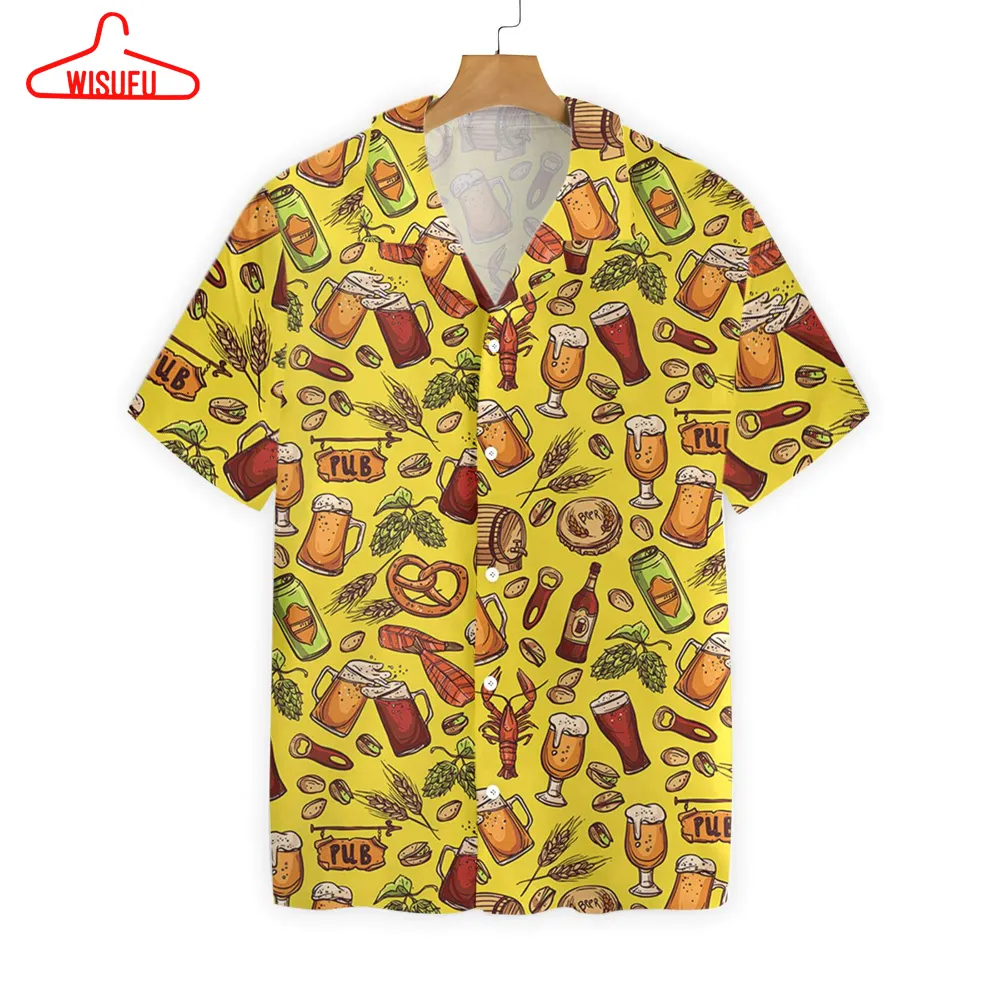 Beer Yellow Hawaiian Shirt Ez15 2610 Hawaiian Shirt, New Hawaiian Holiday Outfits, New Fashion Gifts