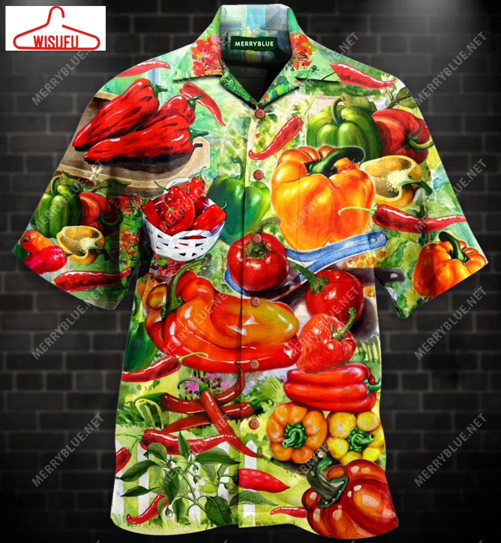 Bell Pepper And Chili Unisex Hawaiian Shirt, New Hawaiian Holiday Outfits, New Fashion Gifts