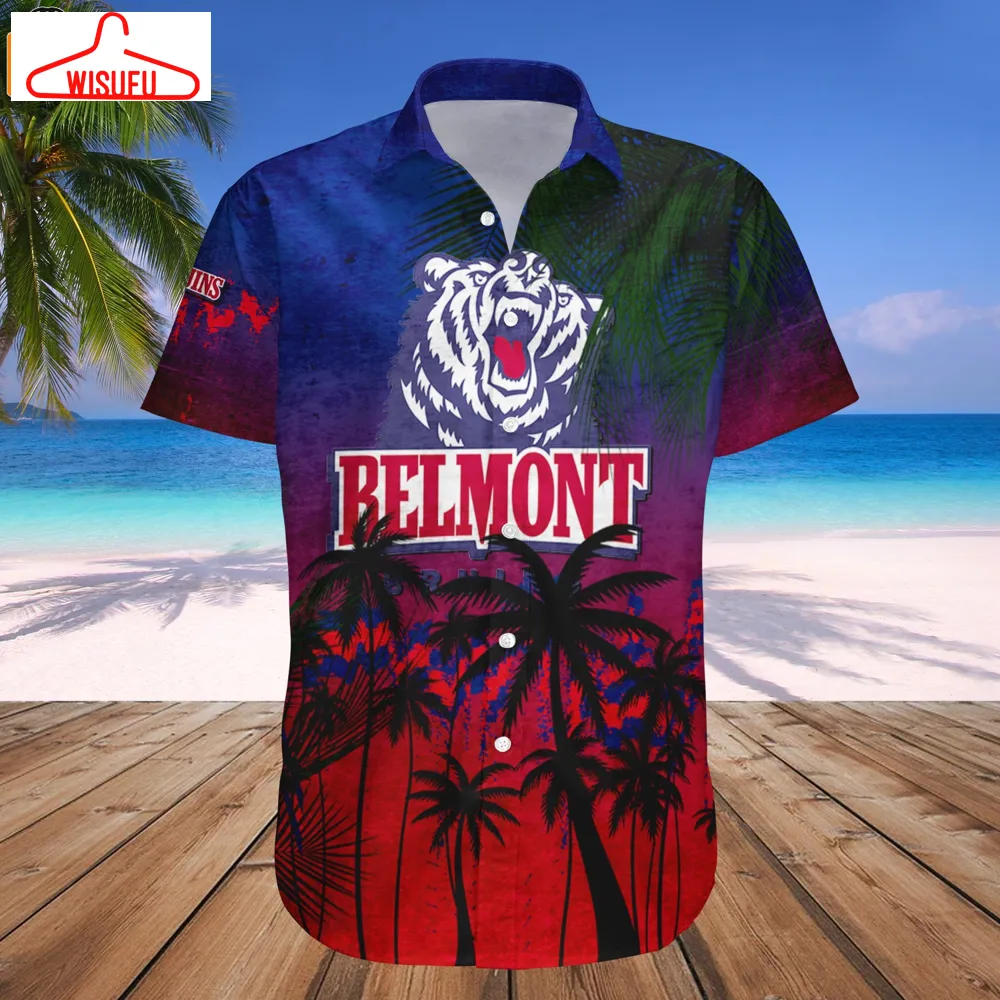 Belmont Bruins Coconut Tree Tropical Grunge Hawaiian Shirt, New Fashion Gifts