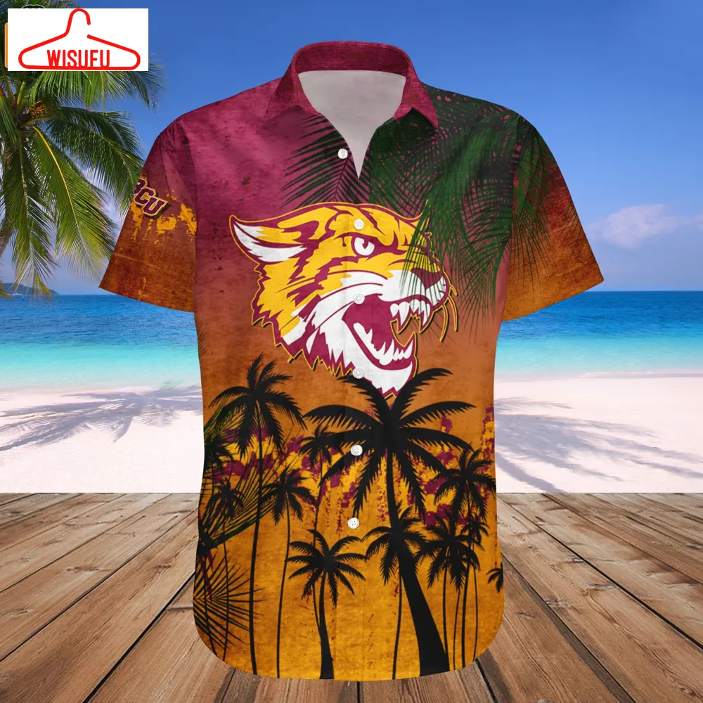 Bethune-cookman Wildcats Coconut Tree Tropical Grunge Hawaiian Shirt, New Fashion Gifts