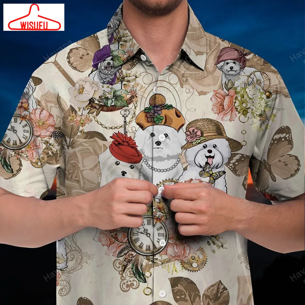 Bichon Frise Hawaiian Shirt Timeless Flower Vintage, New Hawaiian Holiday Outfits, New Fashion Gifts Vtbl46292