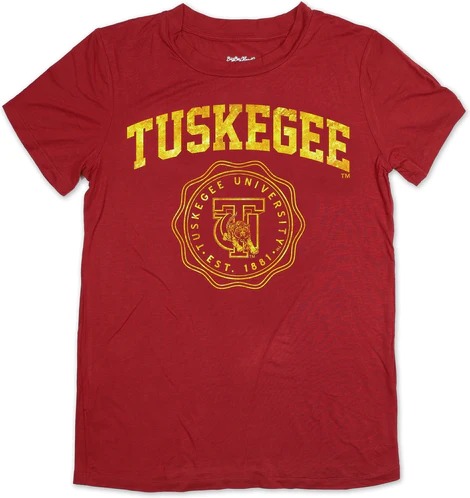 Big Boy Tuskegee Golden Tigers S3 Ladies Jersey Tee [Crimson Red]