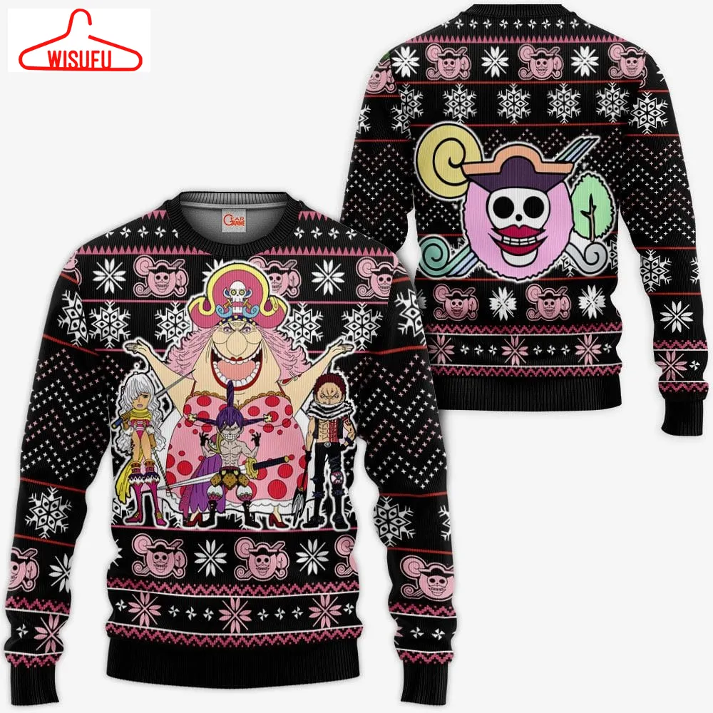 Big Mom Pirates Ugly Christmas Sweater Anime Gifts, Anime Ugly Christmas Sweater Gift For Family