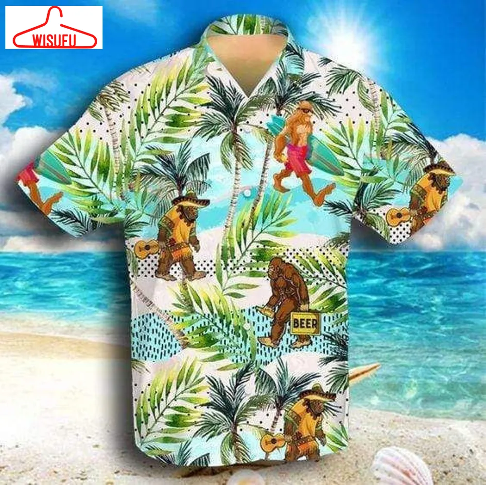 Bigfoot Activities Camping Hawaiian Shirt