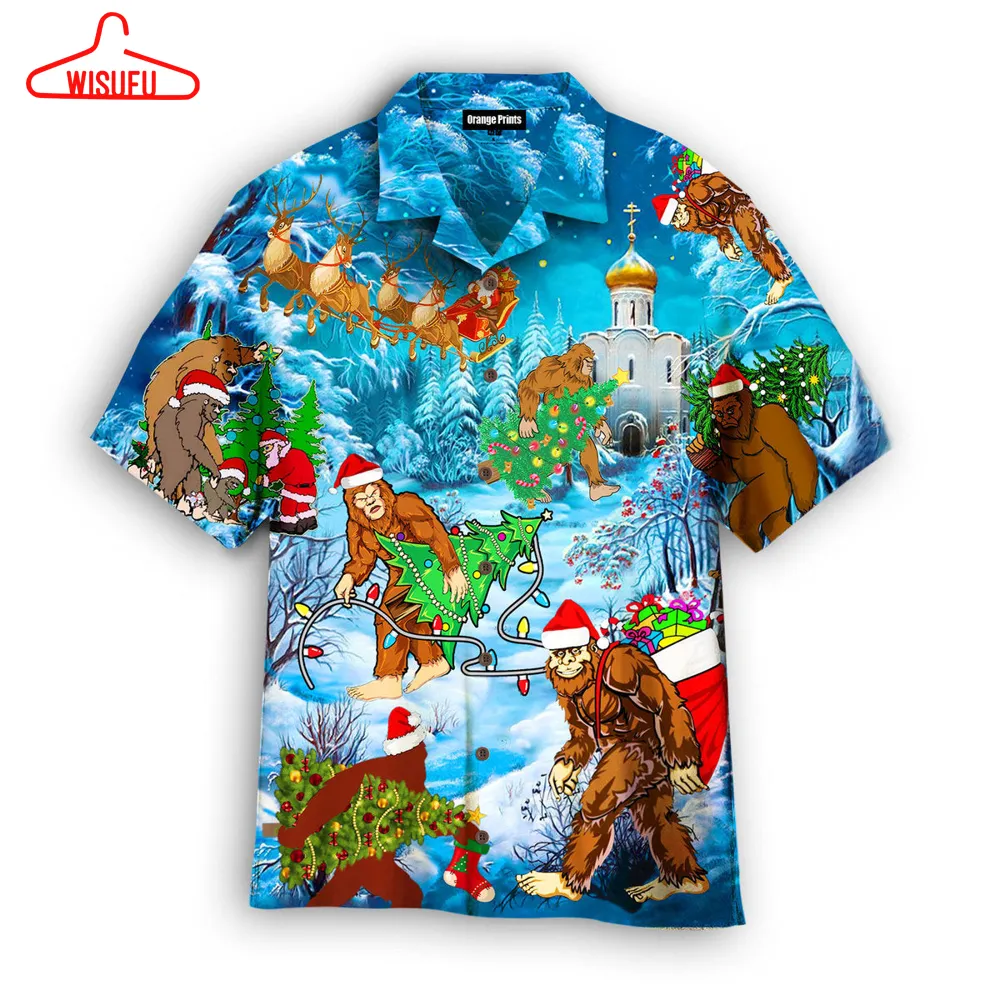 Bigfoot At Christmas Hawaiian Shirt - For Men & Women - New Winter Fashion Shirt Gift For Family, New Fashion Gifts