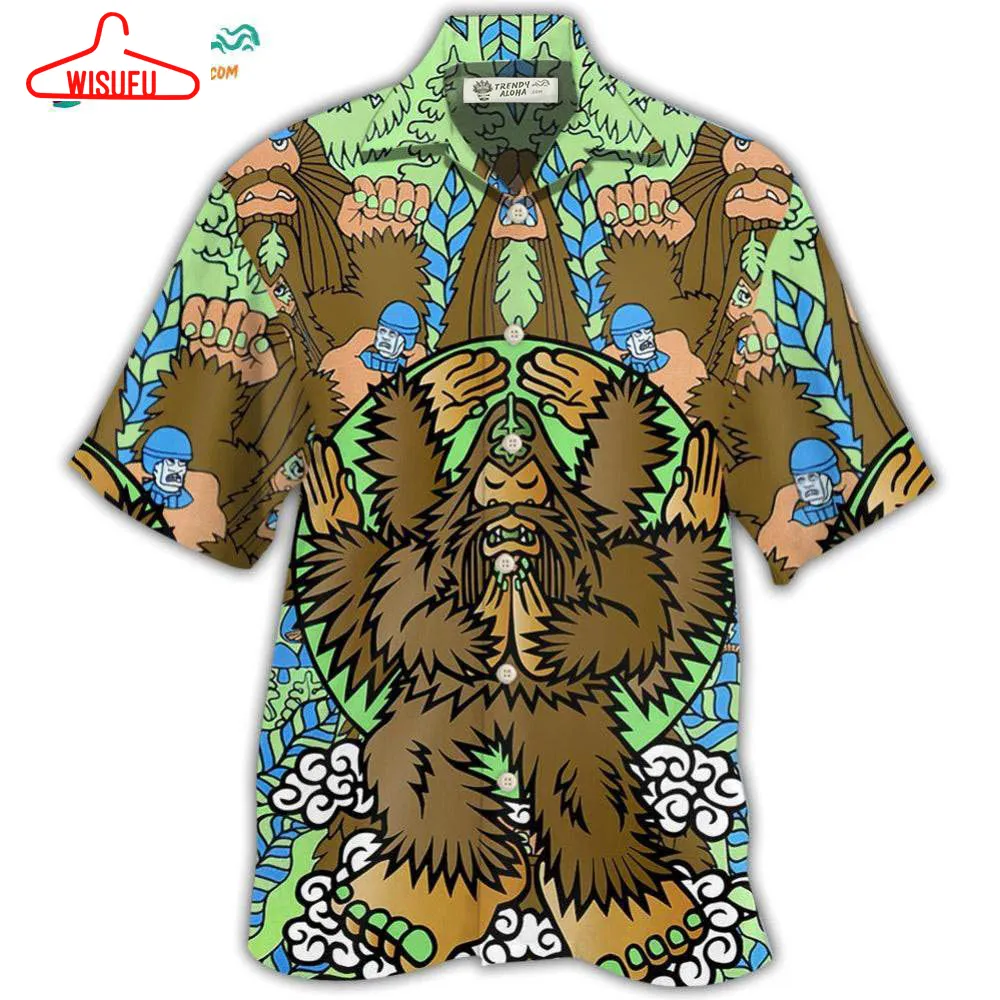 Bigfoot Funny Art Style Hawaiian Shirt- Wisufu Aloha