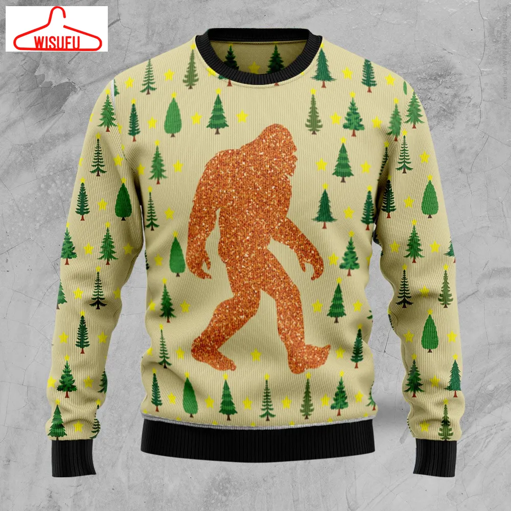 Bigfoot Sasquatch Ugly Christmas Sweater - For Men & Women - Adult - New Winter Fashion Shirt Gift For Family