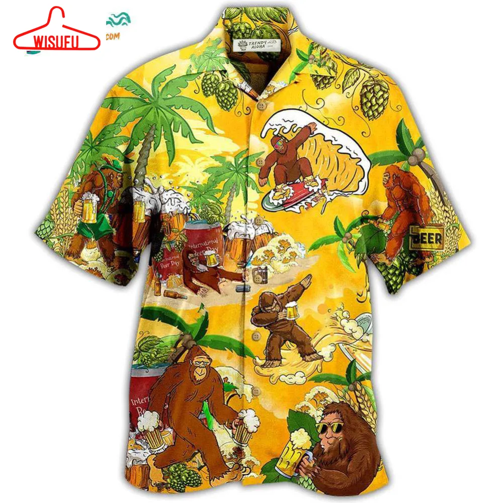 Bigfoot Summer Beer Hawaiian Shirt- Wisufu Aloha