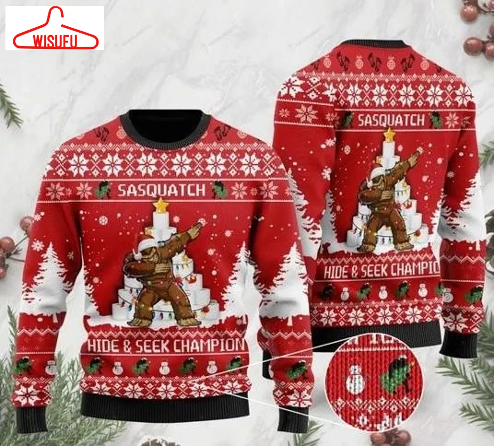 Bigfoot Ugly Christmas Sweater - For Men & Women - New Winter Fashion Shirt Gift For Family