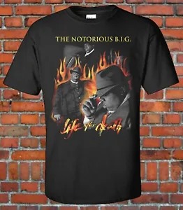 Biggie Small 90s Style Bootleg Rap Tee Brooklyn NY King Bad Boy Life after Death