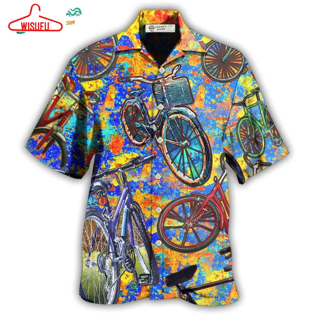 Bike Love Summer Style Colorful Hawaiian Shirt- Wisufu Aloha