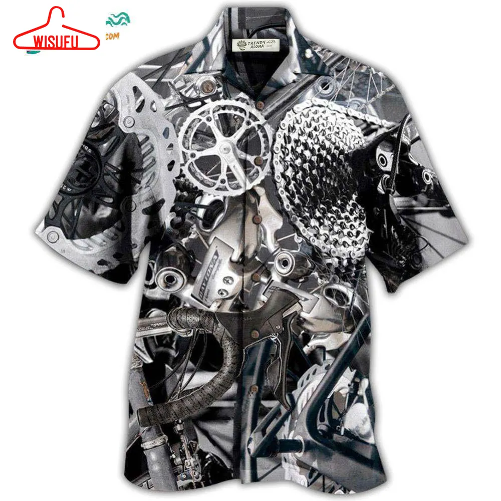 Bike When In Doubt Pedal It Out Bicycle In Dark Style Hawaiian Shirt- Wisufu Aloha