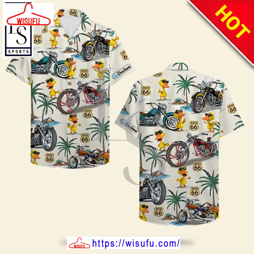 Biker Duck Hawaiian Shirt, New Fashion Gifts