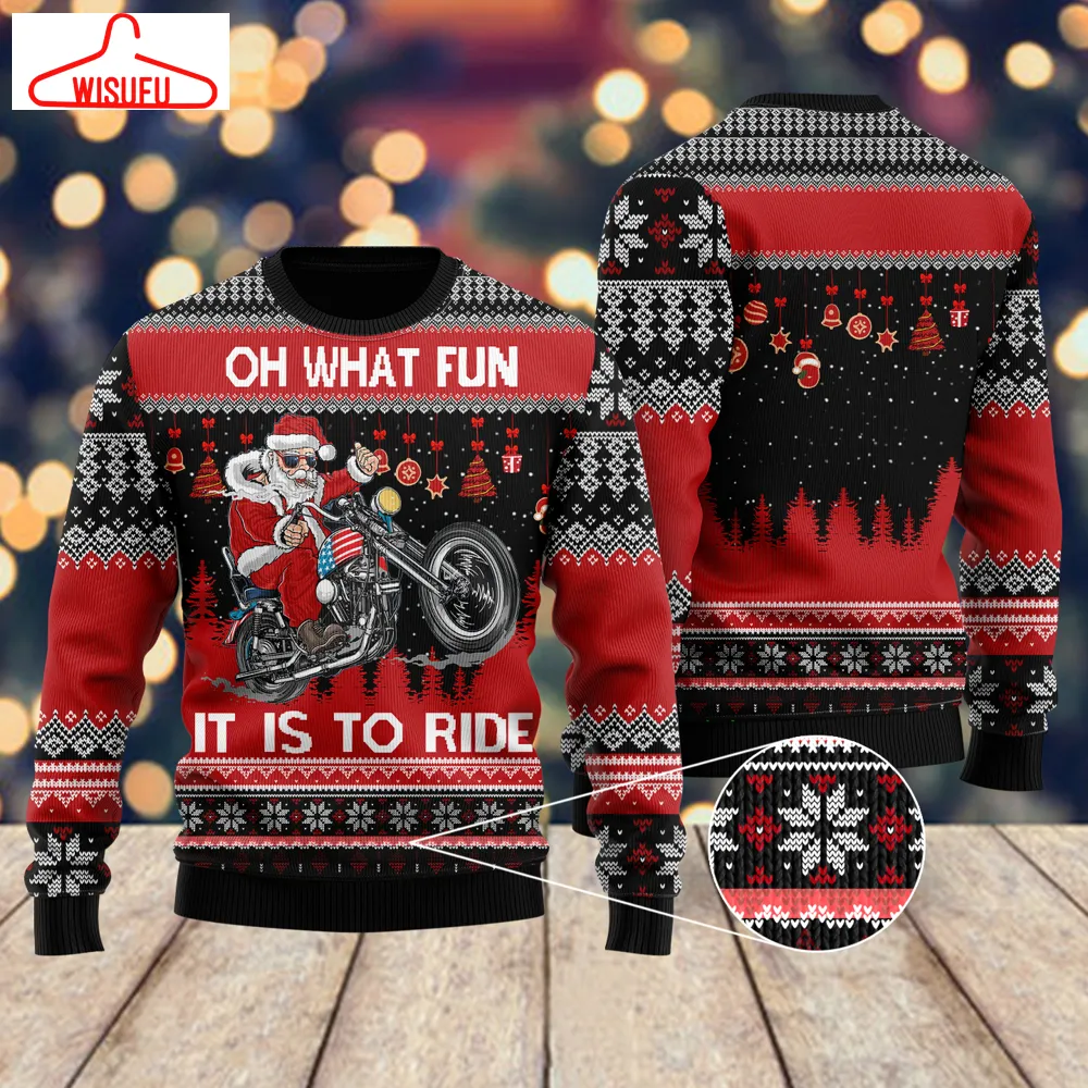 Biker Motorcycle Lover Xmas Ugly Christmas Sweater - For Men & Women - New Winter Fashion Shirt Gift For Family