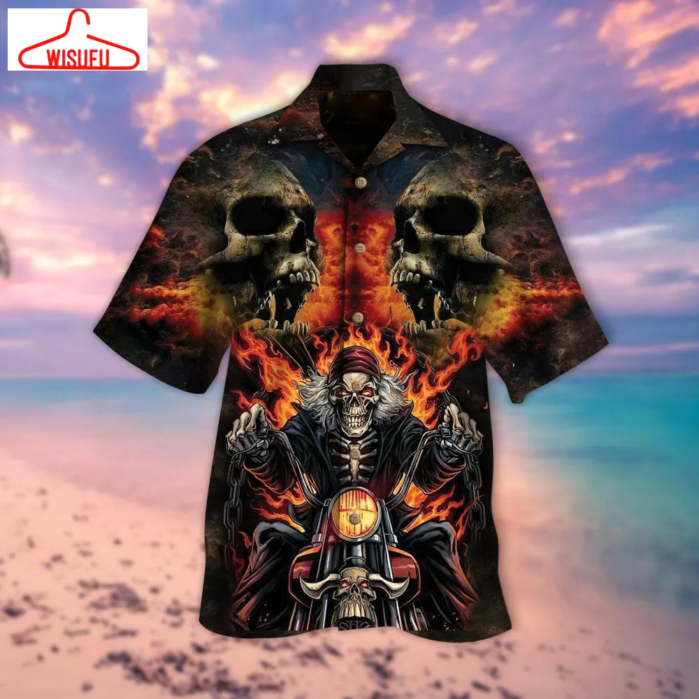 Biker Skull Hawaiian Shirt