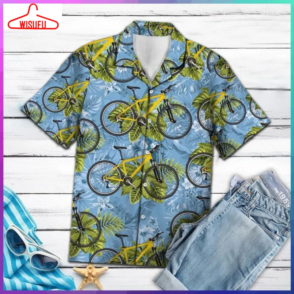 Biking Tropical Hawaiian Shirt - For Men & Women - Adult - Hw5134, New Hawaiian Holiday Outfits, New Fashion Gifts