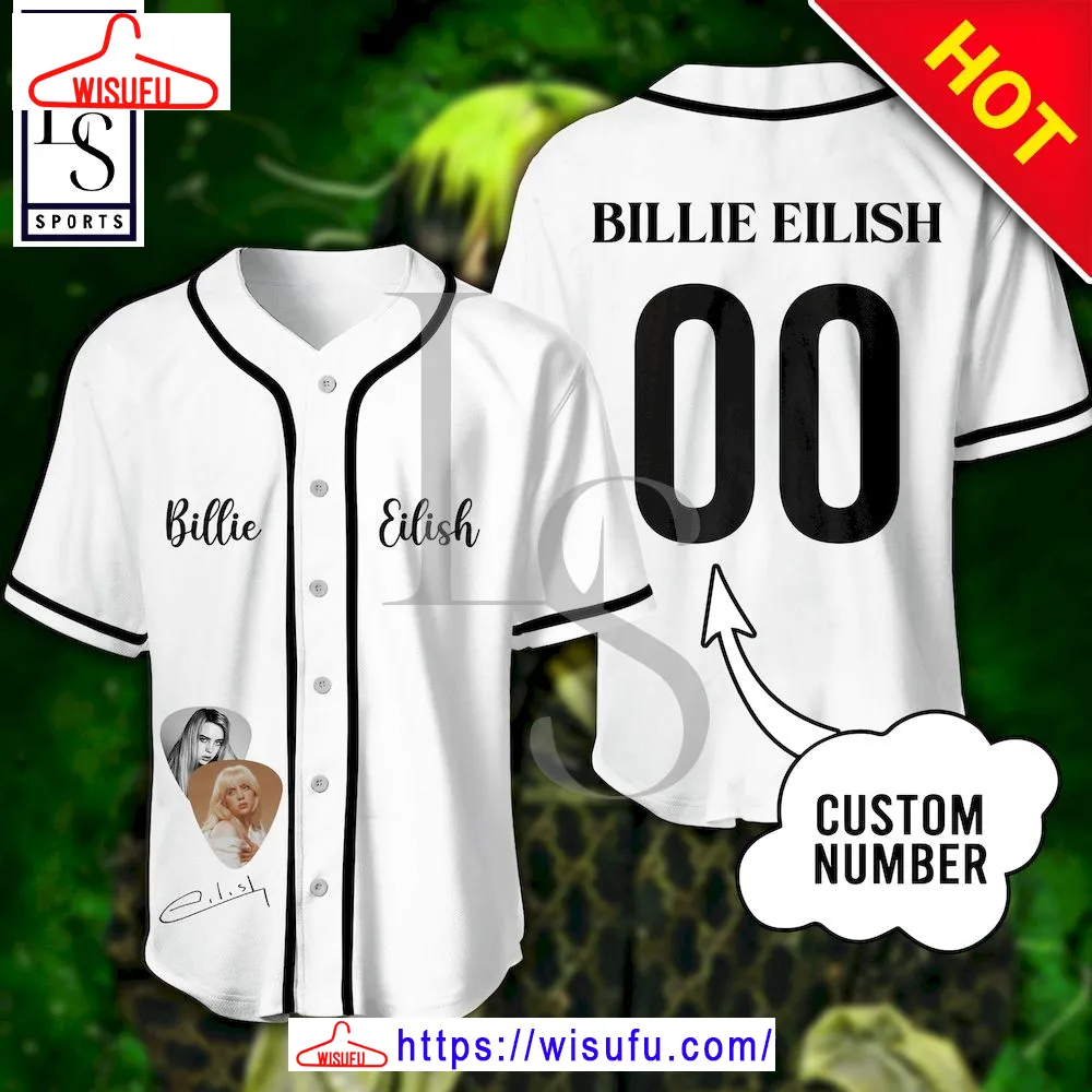 Billie Eilish Customized Baseball Jersey, New Fashion Gifts