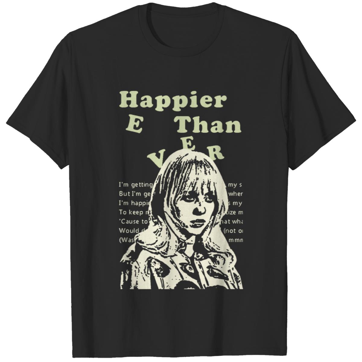 Billie Eilish Happier Than Ever T Shirts, 2022 Happier Than Ever The World Tour T Shirts