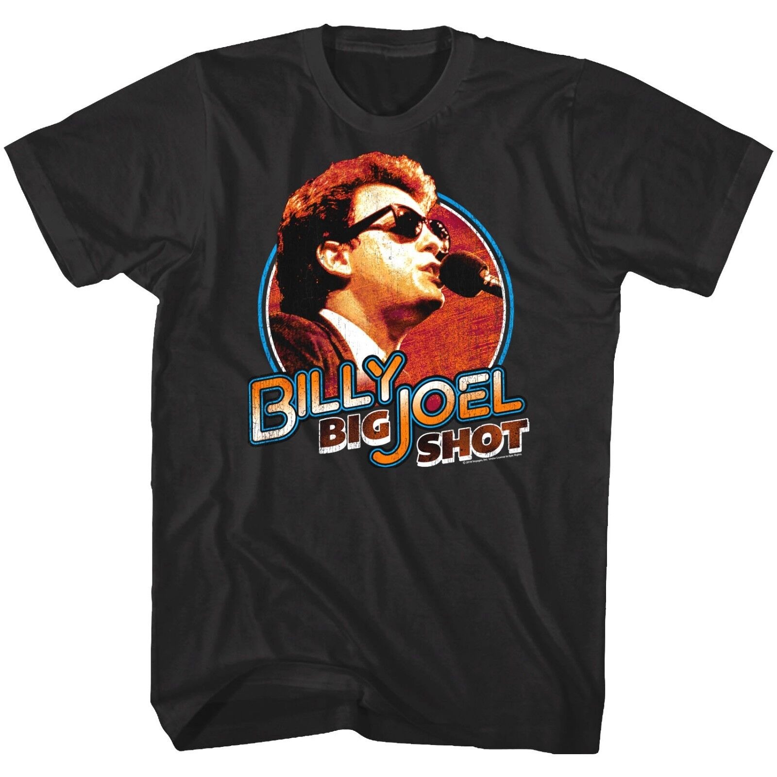 Billy Joel Big Shot Album Cover Mens T Shirt Single Microphone Rock Concert Tour