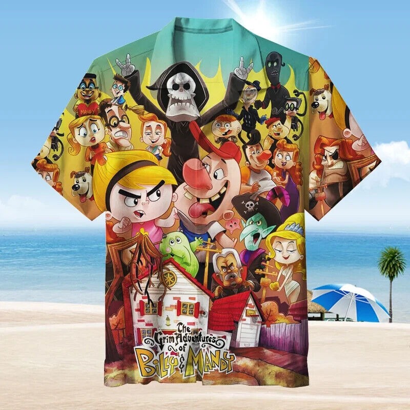 Billy and mandy HAWAIIAN SHIRT, S-5XL US Size, Limited Edition Gift For Fans