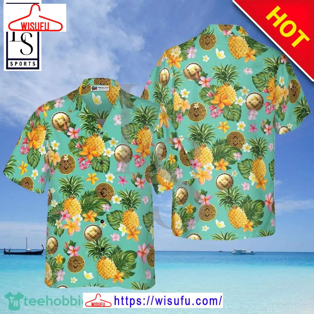 Binance Coin Yellow Tropical Flower Hawaiian Shirt, New Fashion Gifts