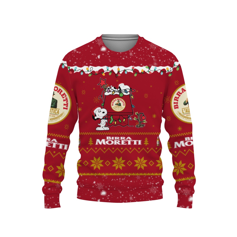 Birra Moretti Beers American Whiskey Beers Merry Christmas, Snoopy House Cute Fan Gift-3D Sweatshirt
