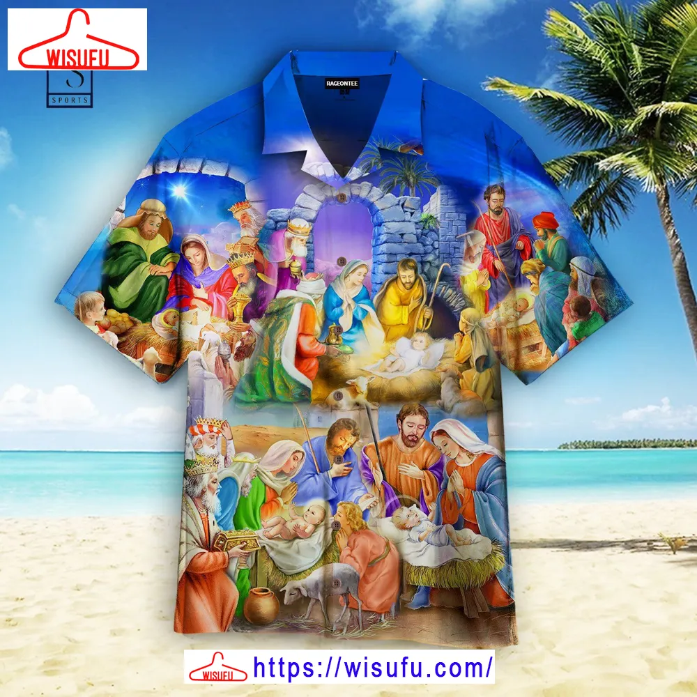 Birth Of Jesus Hawaiian Shirt, New Fashion Gifts