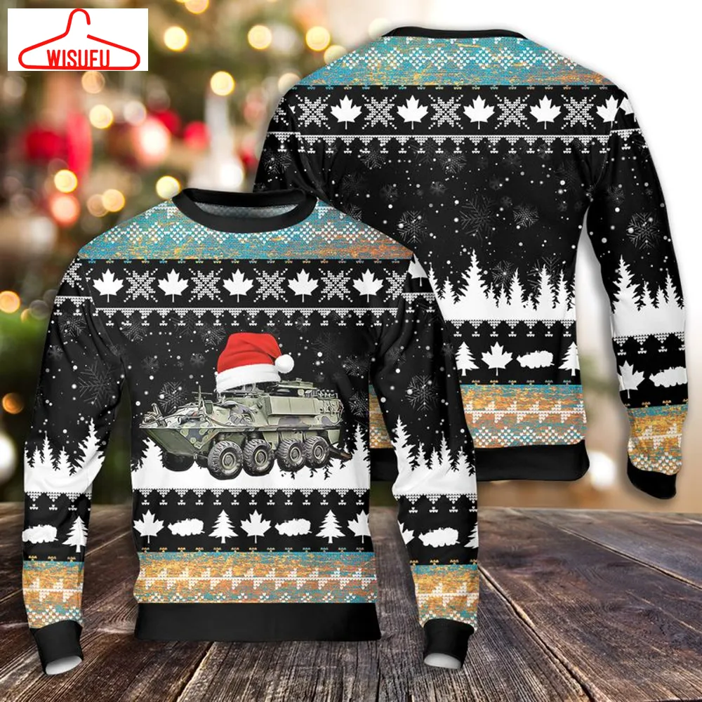 Bison Tank Canadian Army Ugly Christmas Sweater