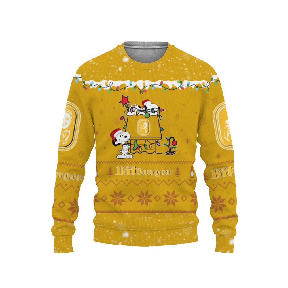 Bitburger Beers American Whiskey Beers Merry Christmas, Snoopy House Cute Fan Gift-3D Sweatshirt