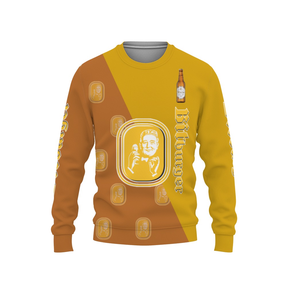 Bitburger Beers Beers And Whiskey Pattern Logo-3D Sweatshirt