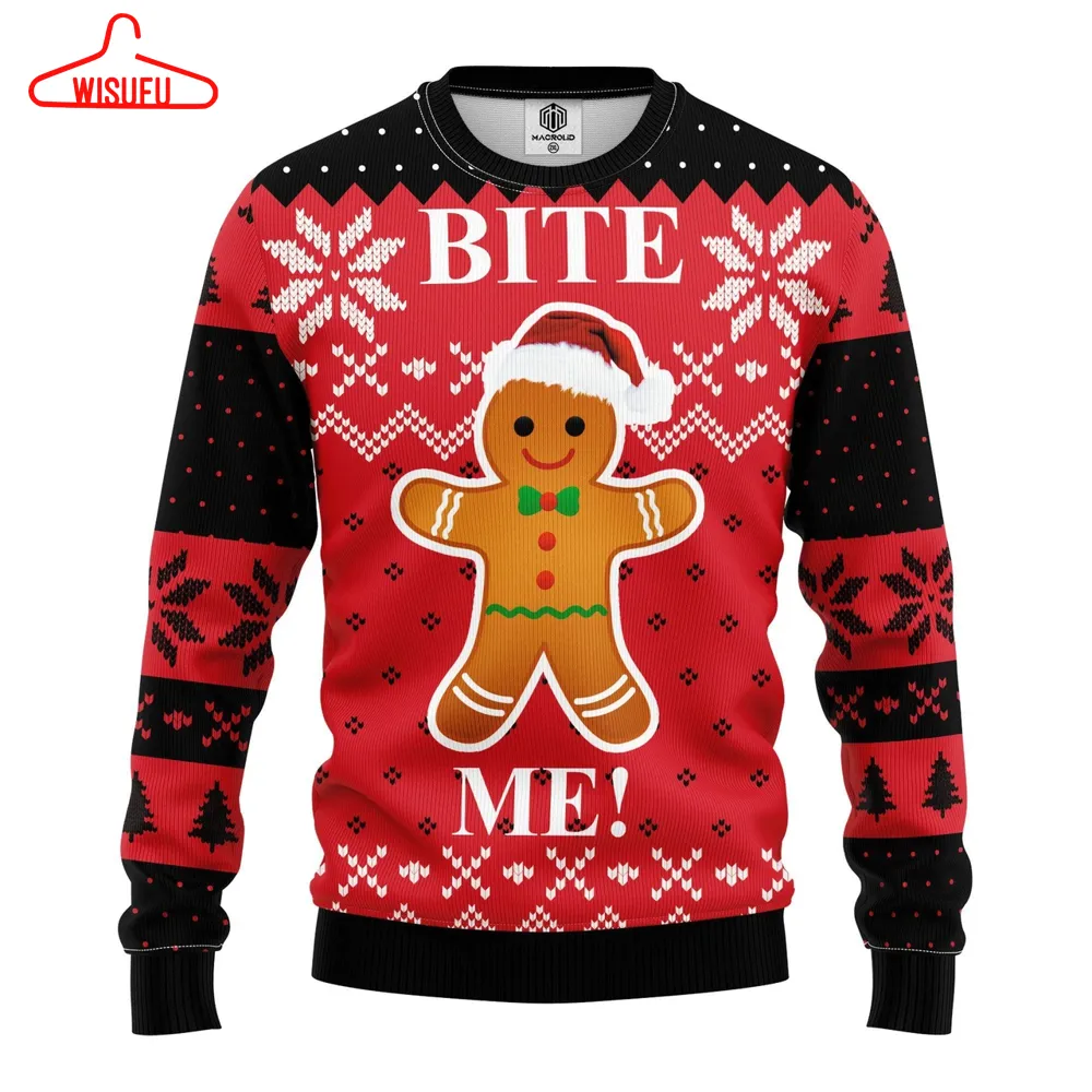 Bite Me Ugly Christmas Sweater - For Men & Women - New Winter Fashion Shirt Gift For Family