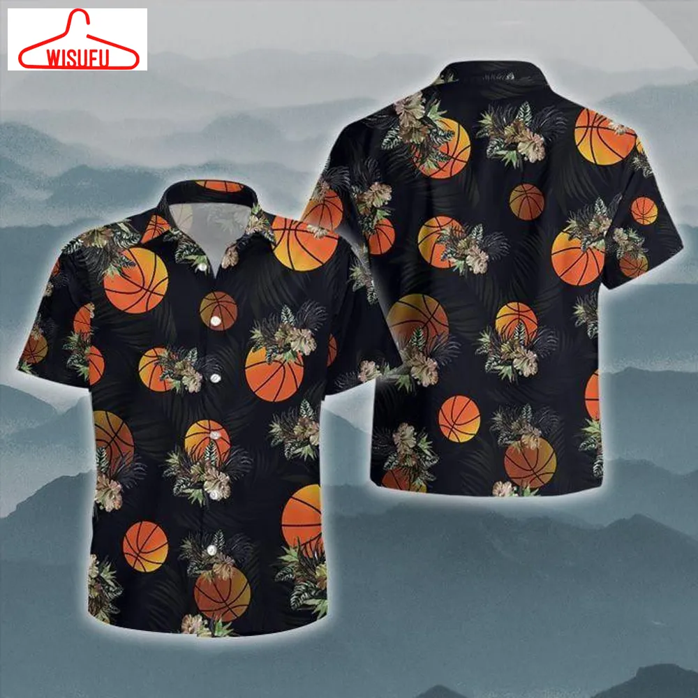 Black Basketball Hawaiian Shirt