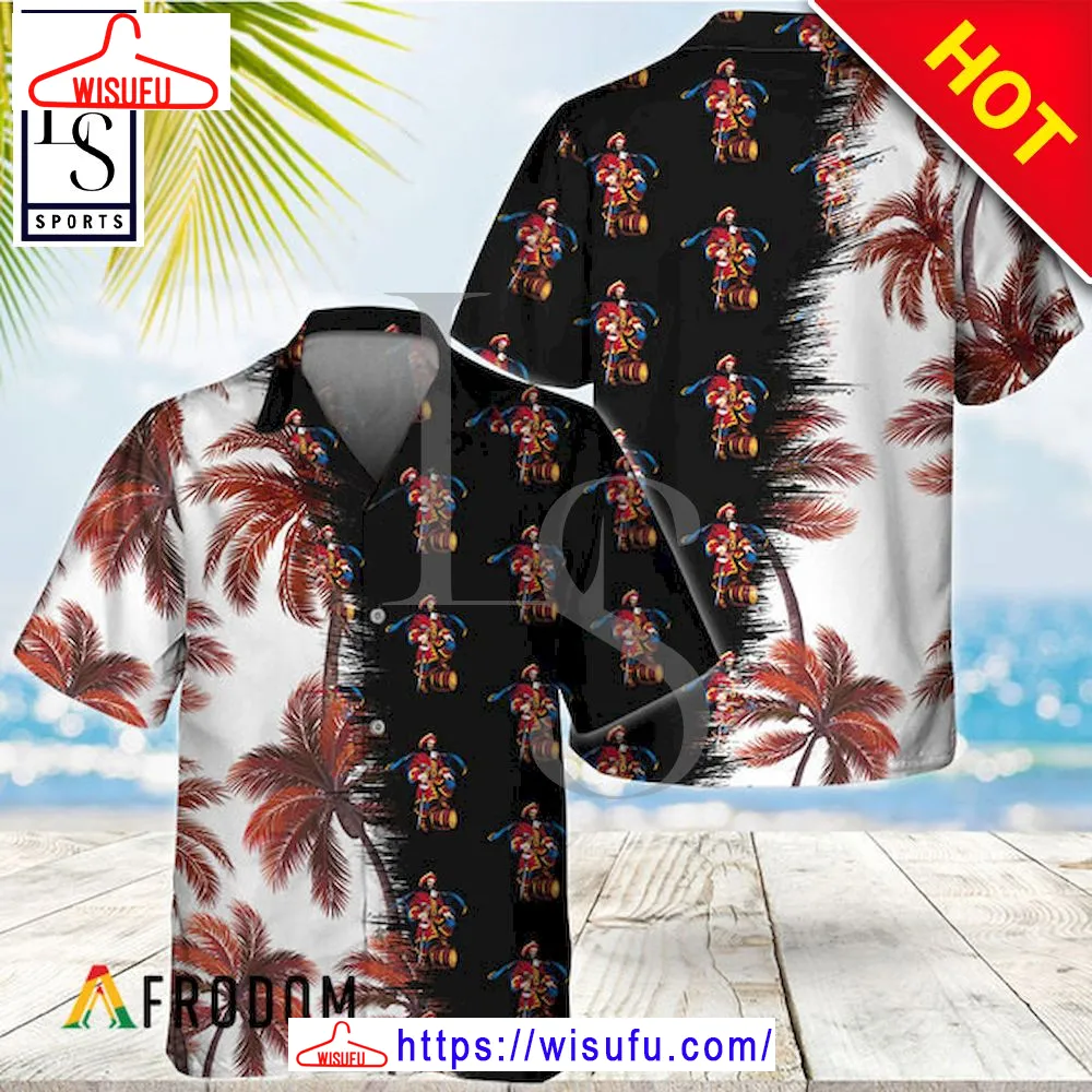 Black Captain Morgan Match Palm Trees Aloha Hawaiian Shirt, New Fashion Gifts